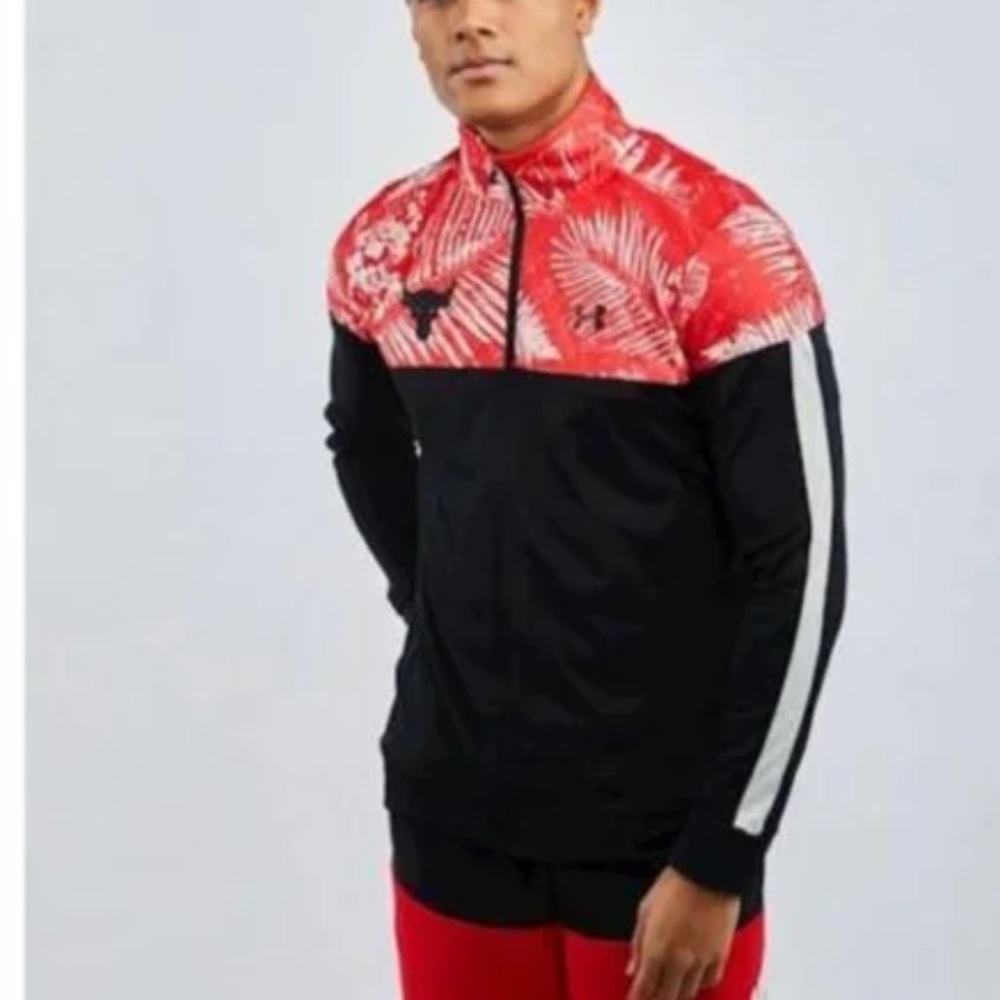 Under Armour project rock aloha Men's Black and Red Windbreaker